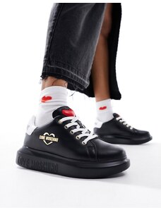 Love Moschino - Sneakers nere con logo-Nero