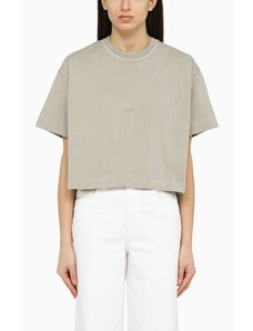 AUTRY T-shirt cropped grigio nebbia in cotone