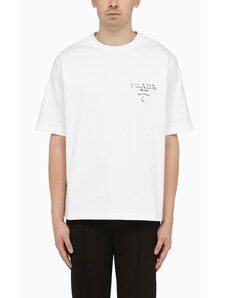Prada T-shirt girocollo bianca con logo