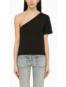 Calvin Klein T-shirt monospalla nera in cotone