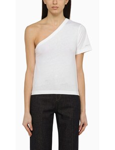 Calvin Klein T-shirt monospalla bianca in cotone