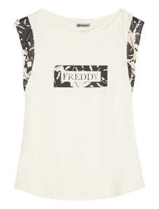 Freddy T-shirt donna con maniche in viscosa e grafica tropical