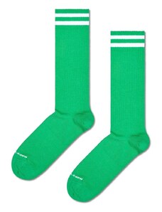 Happy Socks calzini Solid Sneaker Thin Crew colore verde