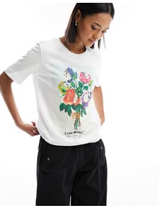 Love Moschino - T-shirt con stampa di rose-Nero
