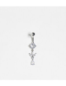 Kingsley Ryan - Piercing per ombelico pendente con petali in argento sterling