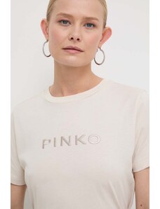 Pinko t-shirt in cotone donna colore beige