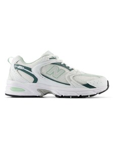 New Balance - 530 - Sneakers bianche e verde metallizzato-Bianco