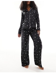 Boux Avenue - Pantaloni del pigiama neri con stampa di ciliegie-Nero