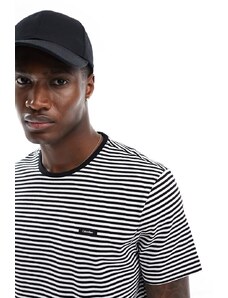Calvin Klein - T-shirt in cotone nera e bianca a righe-Nero