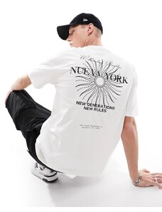 New Look - T-shirt con stampa "New York", colore bianco