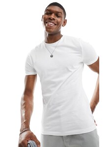 New Look - T-shirt attillata bianca-Bianco
