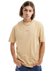 COLLUSION - T-Shirt beige con stampa con logo-Neutro