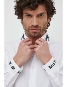 Versace Jeans Couture camicia in cotone uomo colore bianco