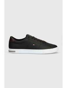 Tommy Hilfiger sneakers in pelle ESSENTIAL LEATHER DETAIL VULC colore nero FM0FM04047