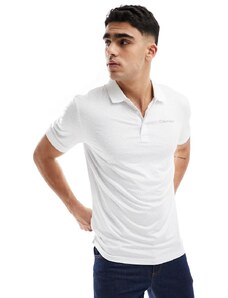 Calvin Klein - Golf Fracture - Polo bianca con stampa tono su tono-Bianco