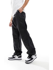 ASOS DESIGN - Pantaloni a fondo ampio in nylon neri in coordinato-Nero