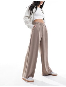 Abercrombie & Fitch - Sloane - Pantaloni sartoriali a vita alta color talpa-Neutro