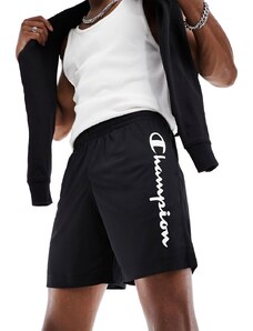 Champion - Athletic - Pantaloncini neri con logo sulla gamba-Nero
