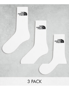 The North Face - Simple Dome - Confezione da 3 paia di calzini bianchi con logo-Bianco