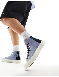 Converse - Chuck 70 - Sneakers alte in camoscio e tela blu multicolore