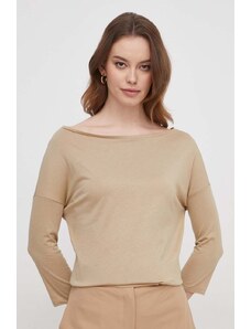 Sisley camicia a maniche lunghe donna colore beige