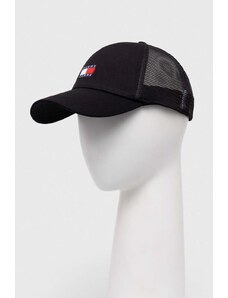Tommy Jeans berretto da baseball colore nero con applicazione