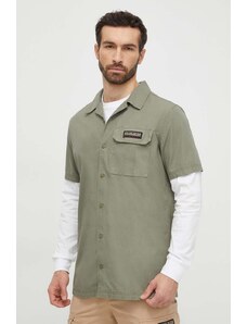 Napapijri camicia in cotone uomo colore verde