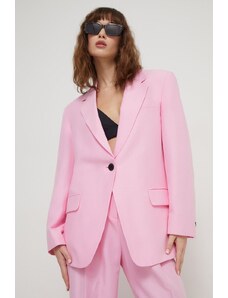 HUGO giacca in lino misto colore rosa