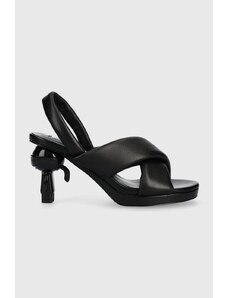 Karl Lagerfeld sandali in pelle IKON HEEL colore nero KL39024