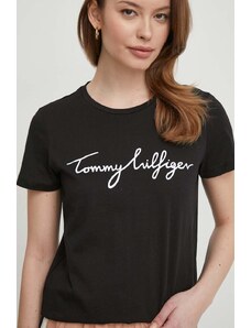 Tommy Hilfiger t-shirt in cotone donna colore nero