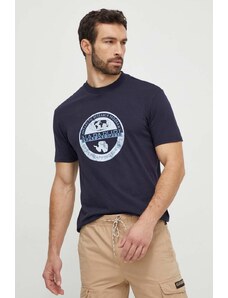 Napapijri t-shirt in cotone uomo colore blu navy
