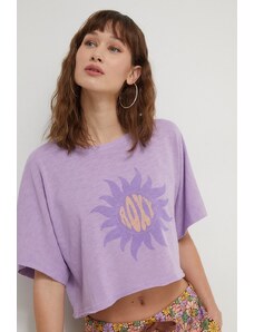 Roxy t-shirt donna colore violetto ERJZT05666