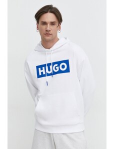 Hugo Blue felpa uomo colore bianco con cappuccio