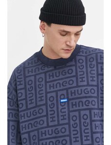 Hugo Blue felpa in cotone uomo colore blu navy