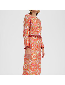 La DoubleJ Skirts gend - Pencil Skirt Sun Orange L 72%Polyester 21%Cotton 4%Silk 3%Polyammide