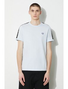 Fred Perry t-shirt Contrast Tape Ringer T-Shirt uomo colore blu con applicazione M4613.V27