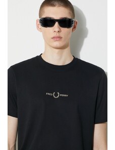 Fred Perry t-shirt in cotone Graphic Print T-Shirt uomo colore nero con applicazione M7786.102