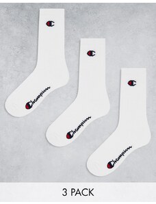 Champion - Confezione da 3 calzini bianchi al polpaccio-Bianco