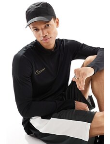 Nike Football - Academy Dri-FIT - Top da allenamento nero con pannelli e zip corta