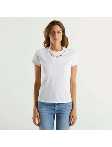 Elisabetta franchi t-shirt con charms bianca