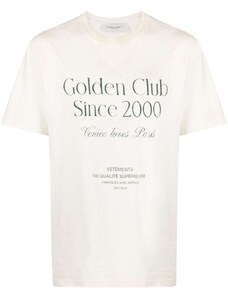 Golden Goose T-shirt bianca con stampa slogan