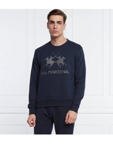 Felpa da uomo a maniche lunghe con zip 100% cotone comfort fit - Vasileios  Blu navy La Martina