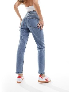 ASOS DESIGN - Mom jeans slim push up blu medio