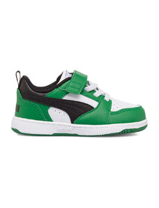 Sneakers primi passi bianche e verdi da bambino Puma Rebound V6 Lo AC+ Inf