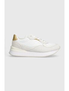 Tommy Hilfiger sneakers in pelle LUX MONOGRAM RUNNER colore bianco FW0FW07816