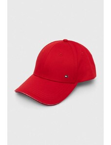 Tommy Hilfiger berretto da baseball in cotone colore rosso