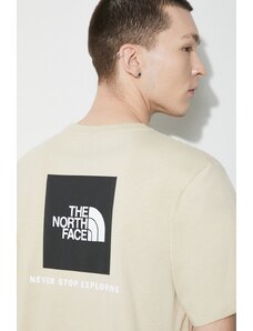 The North Face t-shirt in cotone M S/S Redbox Tee uomo colore beige NF0A87NP3X41