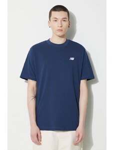 New Balance t-shirt in cotone Small Logo uomo colore blu navy con applicazione MT41509NNY