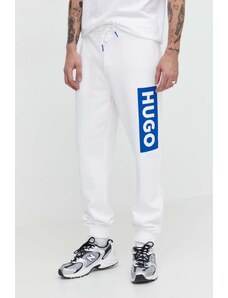 Hugo Blue pantaloni da jogging in cotone colore bianco