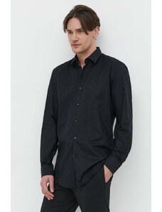 HUGO camicia in cotone uomo colore nero
